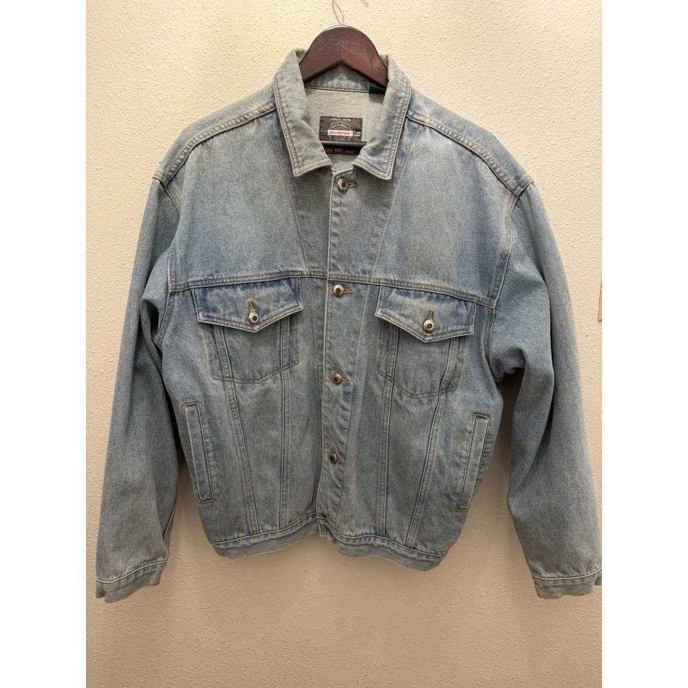 Bugle Boy Millenium Men's Denim Trucker Jacket Large boxy oversized Y2K 90's